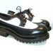 Men's Vintage Black & White Leather Steel Toe Wingtip Brogue Shoes size 7