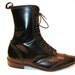Black Friday Sale, Cyber Monday Sale, Vintage 1980s JOHN FLUEVOG Pointed Toe Steampunk Brouge Boots Made in England Wms U.S. Size 9 1/2