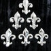 2 3/4 inch Chrome Plated Brass Fleur-De-Lis Jewelry Findings Stampings (6 pieces)