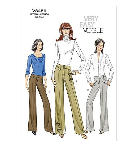 Vogue Pants Pattern V8456 Misses' Low Rise