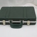 SALE Luggage Green Vintage Spy Suitcase in Hard Plastic with Double Handles