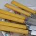 Bakelite and Stainless Steel Yellow Mustard Gold Knives for Spring Butter Knife