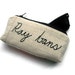 Ray bans Zipper Pouch Eyeglass Case- Notebook Paper Fabric- Machine Stitched and Hand Embroidered