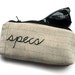 specs- Zipper Pouch Eyeglass Case- Notebook Paper Fabric- Machine Stitched and Hand Embroidered
