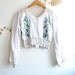 70s Embroidered Top // Crocheted Top // BOHO CROP