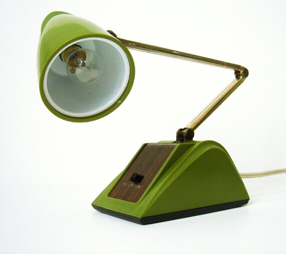 Vintage Folding Little Desk Lamp Avocado Green