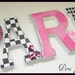 Girls Room, Wood Wall Letters, PARIS, Parisian Glam Theme, Baby Girl Nursery, Wooden Letter, SINGLE, Hot Pink, Black and White