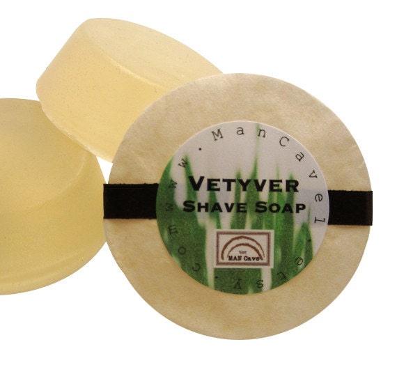 SHAVE Soap VETYVER Shaving Cake with Bentonite Clay and