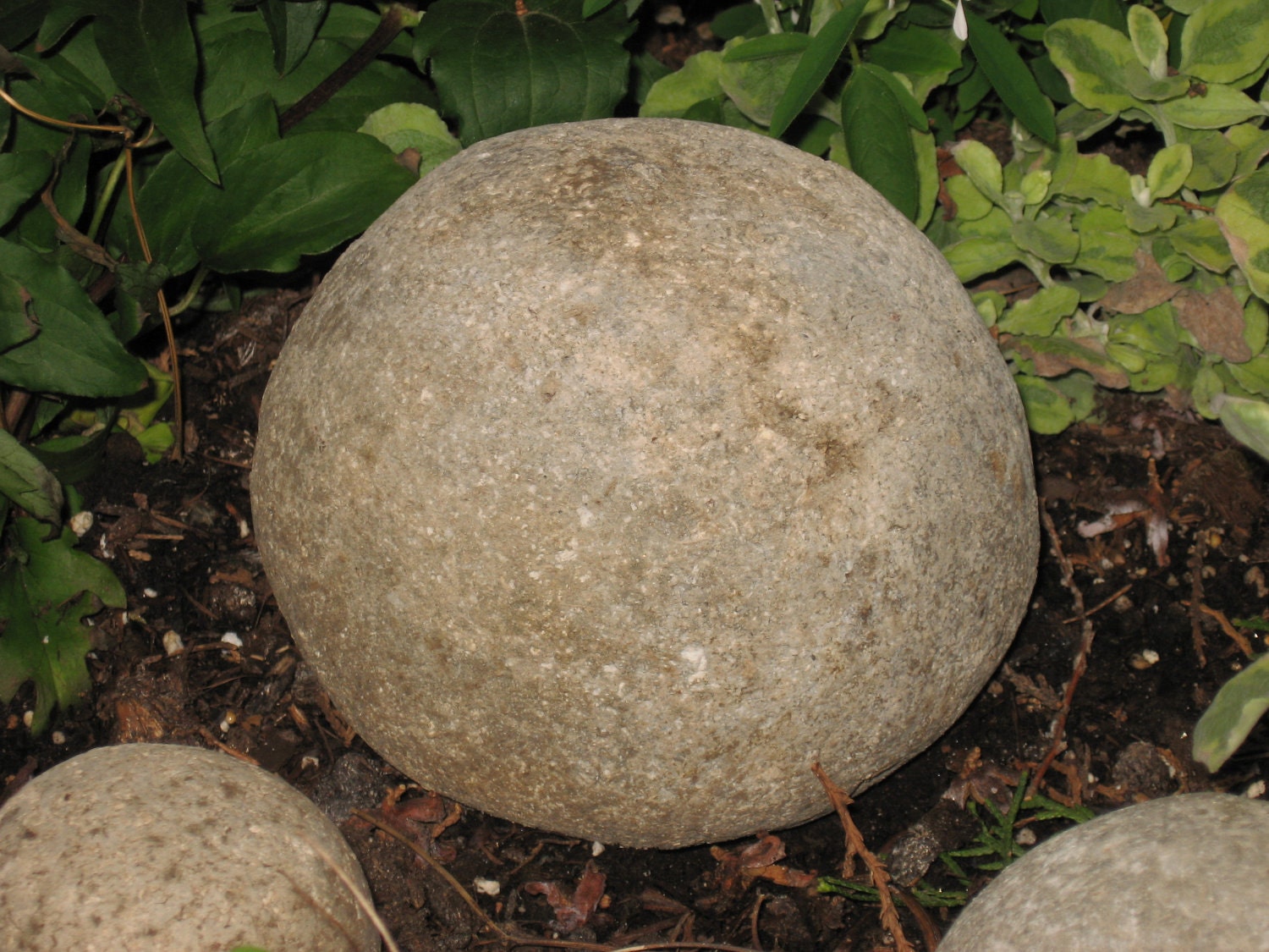 Hand Cast Hypertufa Garden Balls Spheres Set of 3 by irena731