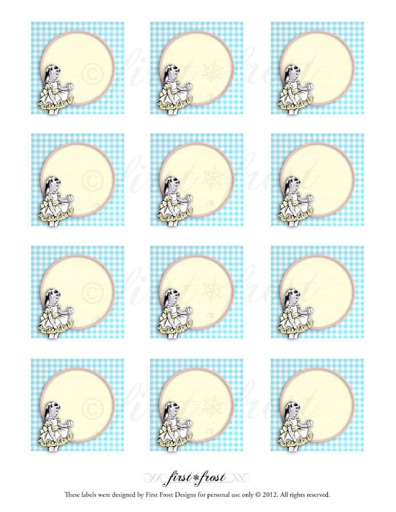 Retro Gingham Birthday Printable Gift Tags Cupcake Food Toppers Il_570xn