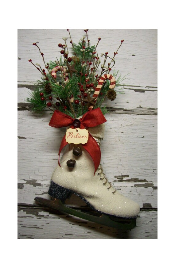 christmas ice skate christmas decor christmas wreath christmas ice skate christmas decor christmas wreath