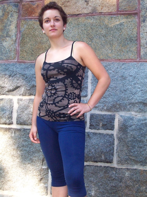 Steampunk Women's Black Spaghetti Strap Tank Top. by painterproductions steampunk buy now online