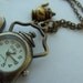Teapot, Bronze, Vintage style, pocket watch , pendant, long chain, Necklace, Madhatter teaparty, by kadootje77 on etsy