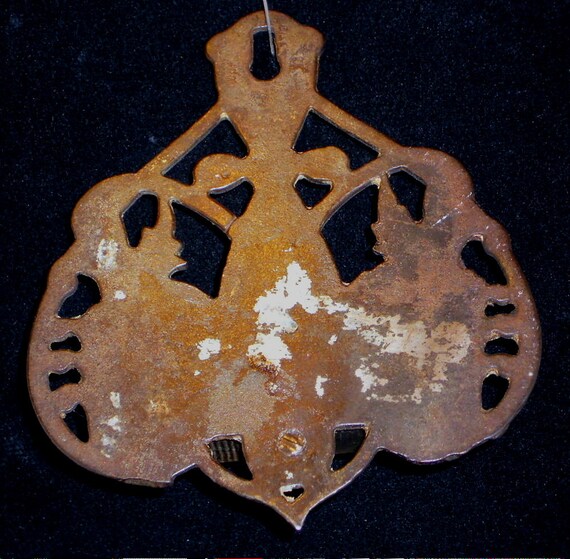 Vintage Cast Iron Match Stick Holder Tobacciana Kitchenware