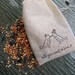 100 EMPTY muslin drawstring bags- hand stamped with lovebird image and quote