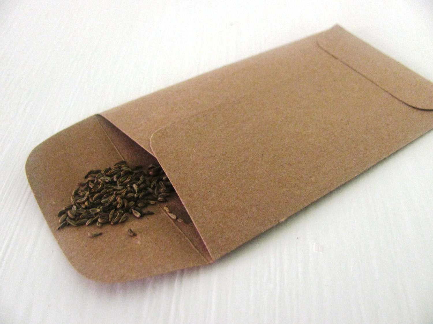 25 YOUR CHOICE HERB seed filled Kraft paper envelope favors