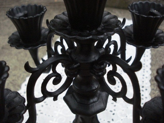 Vintage Candelabra Black Victorian Gothic 4 Arm Candle Holder 2015