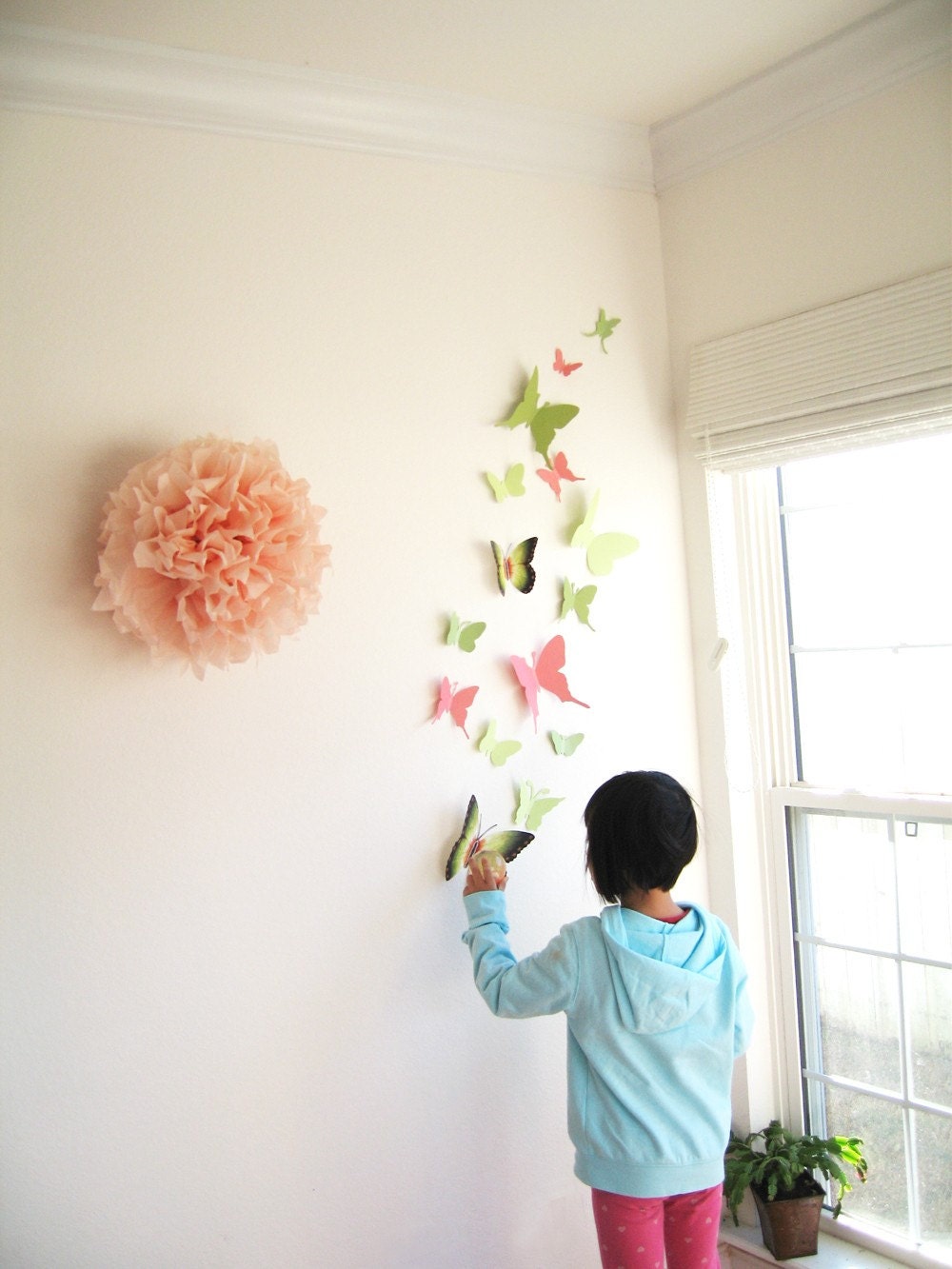 Items similar to 40, 3D Wall Butterflies, Paper, Wall Decor, Art, 3D