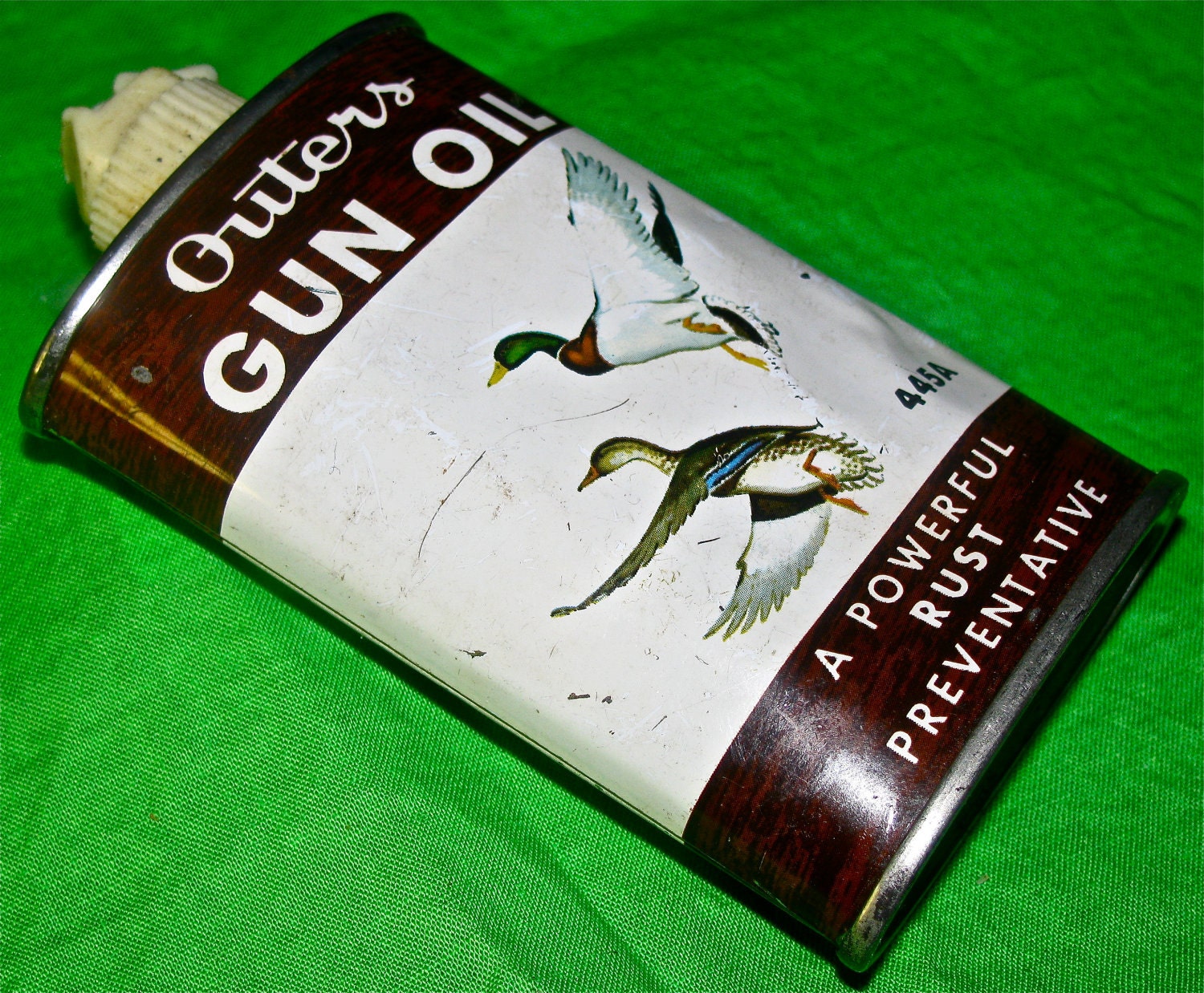 Vintage Outers Gun Oil Tin Can / Ducks / Rustic / Cabin