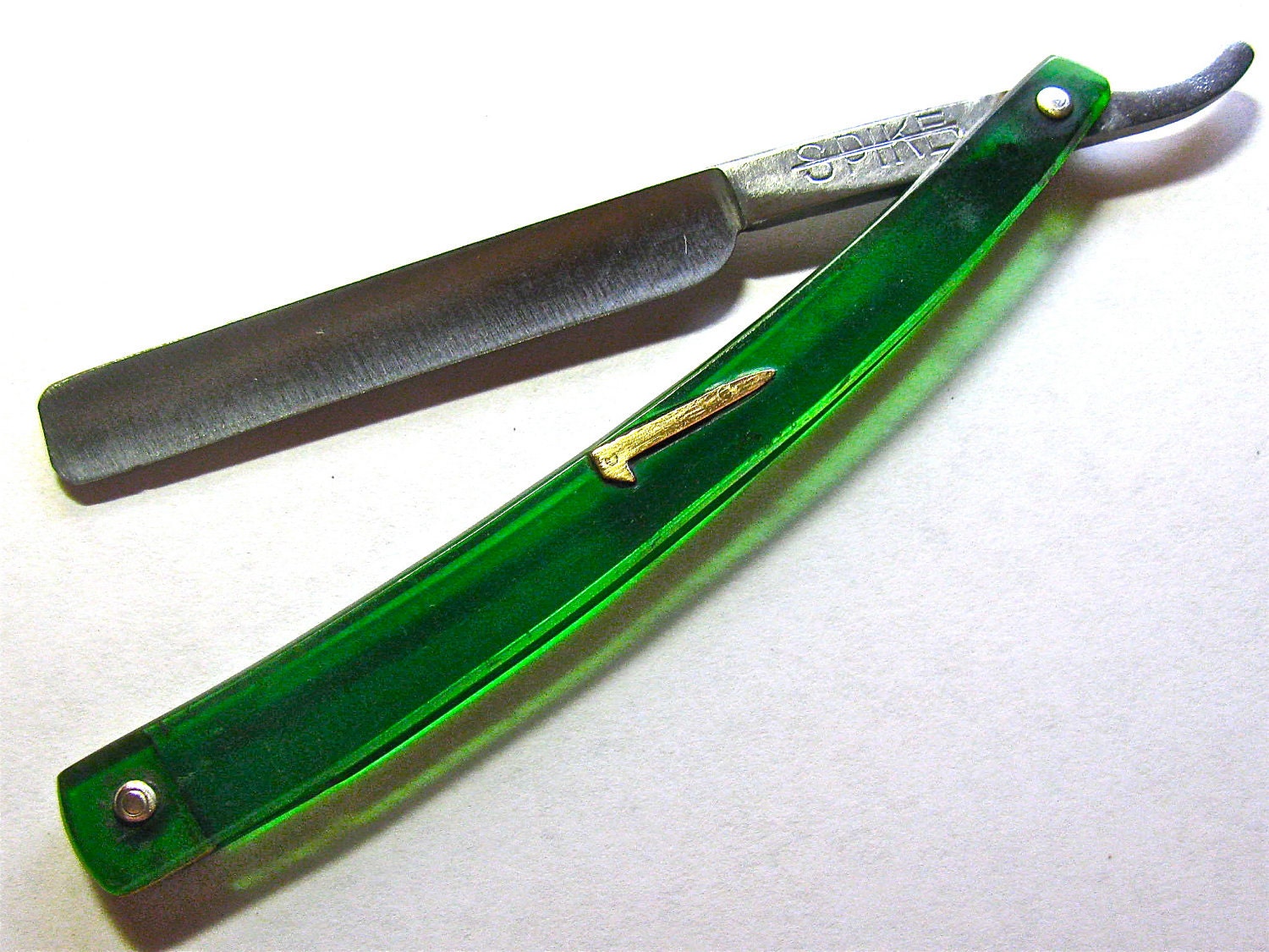 Antique Golden Spike Straight Razor / Knife / Transparent