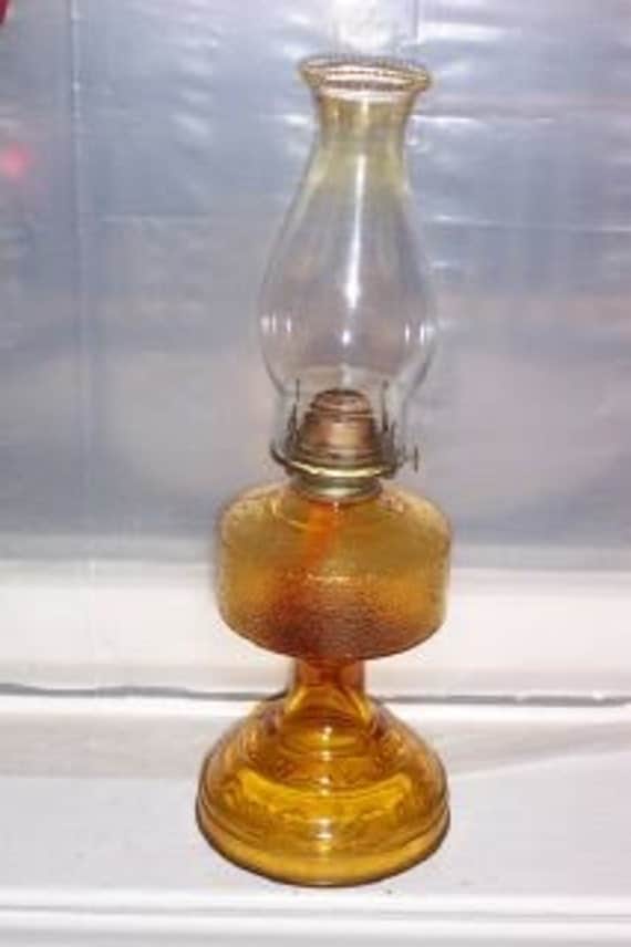 Vintage Eagle Amber Hurricane Oil Lamp