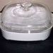 White Corningware Microwave Browning Dishes-With Lids-Lot of 2