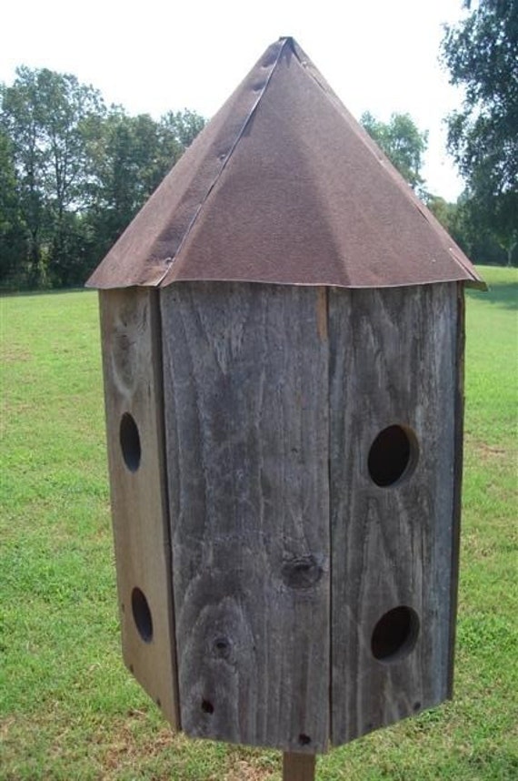 rustic wood purple martin bird house with 8 doors free by ...