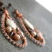 Pearls and Copper Wire Wrapped Earrings