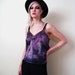 vintage hand dyed tie dyed camisole cami top amethyst purple black grey boho hippie chakra