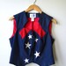 vintage sparkle denim vest with silver starrs red white and blue NWT Hobby Horse Clothing Miss Rodeo America rockabilly fourth of July