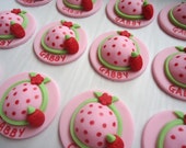 Edible Cupcake Toppers - Strawberry Hat Fondant Cupcake Decorations Il_170x135