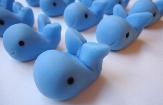 Items Similar To Edible Whale Cupcake Toppers Fondant