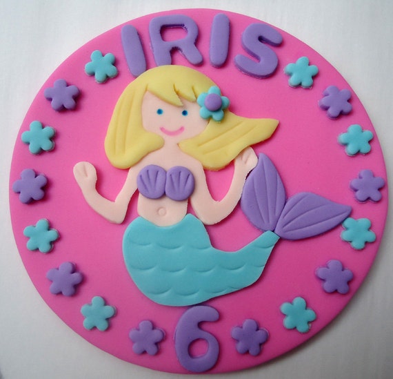 Fondant Cake Topper - Mermaid Il_570xn