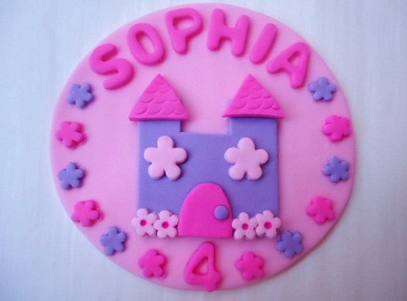 Edible Princess Castle Cake Topper - Fondant Cake Topper - Princess Castle Il_570xn