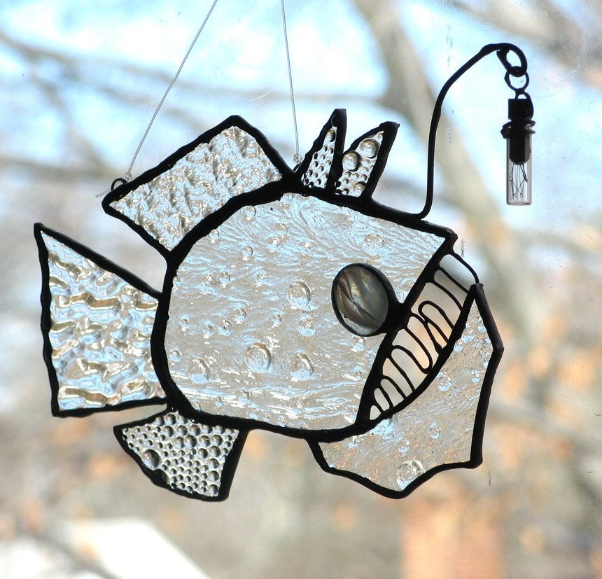 Stained Glass Fish SunCatcher Ornament by trilobiteglassworks