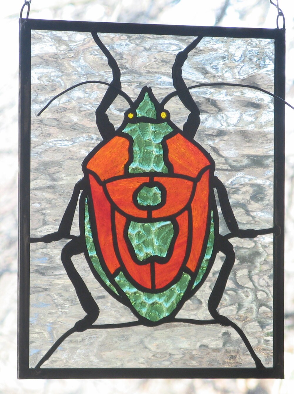 Sink Bug Stained Glass Panel