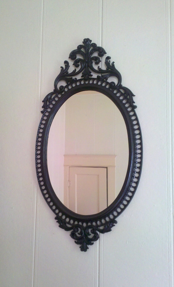 Large Ornate Oval Wall Mirror in Glossy by SecretWindowMirrors