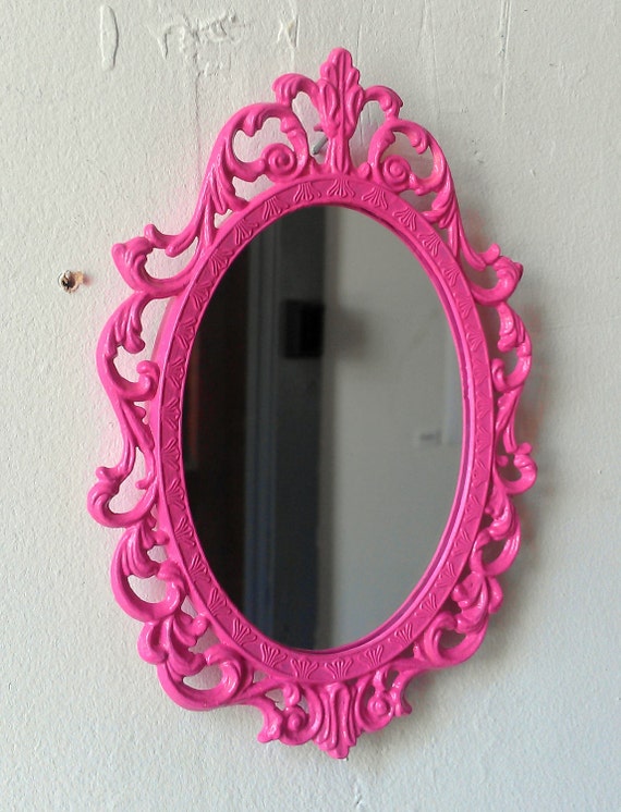 Fairy Princess Mirror Ornate Vintage Frame in Party Pink 7