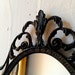 Dark Fairy Tale Mirror - Ornate Vintage Frame in Jet Black - 10 by 7 inches