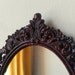 Oval Filigree Mirror in Red and Purple Color Wash