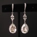 Bridal earrings wedding earrings Vintage style Swarovski silver shade teardrop foiled rhinestone drop with cubic zirconia deco silver hook