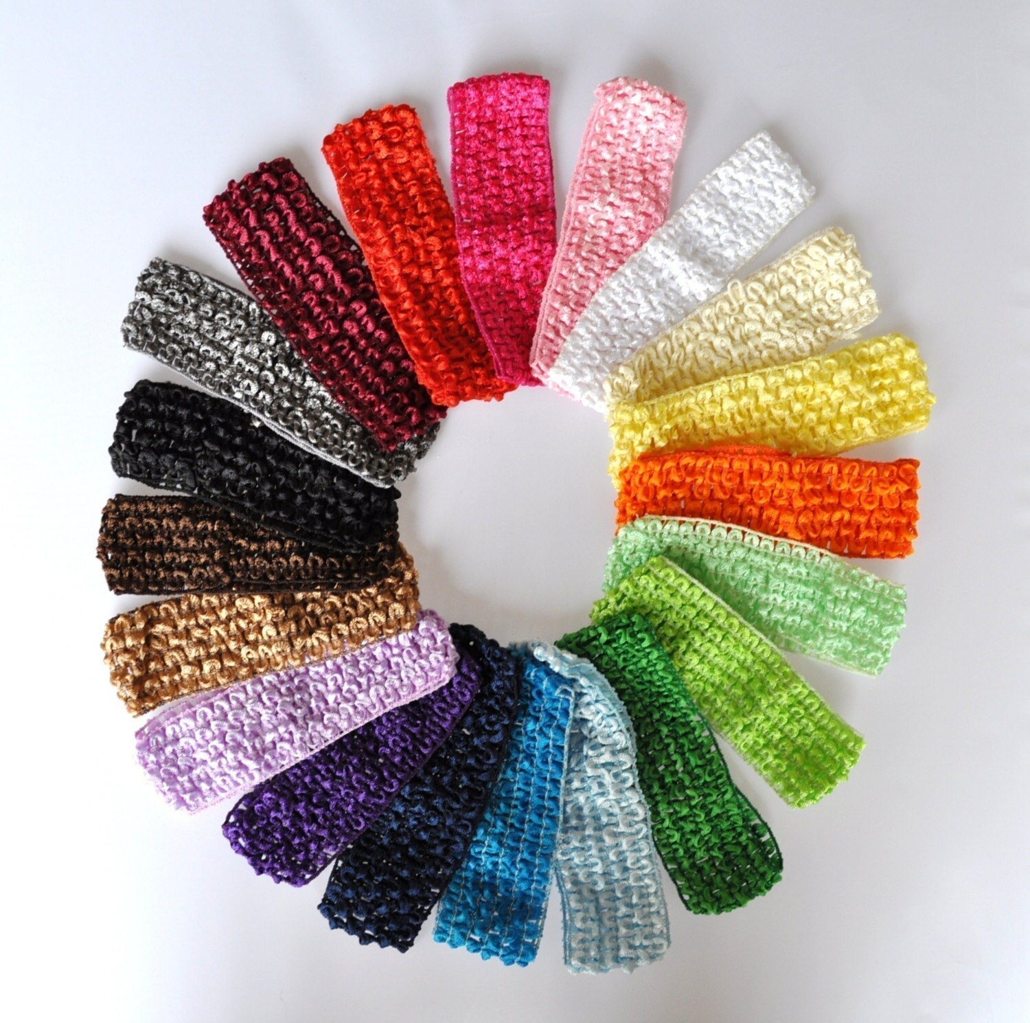 Wholesale Lot of 10 Crochet Waffle Headbands 1.5 inch baby