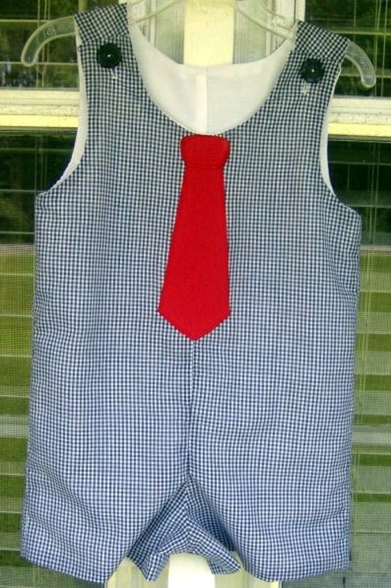 Daddy's tie jon jon blue gingham red tie