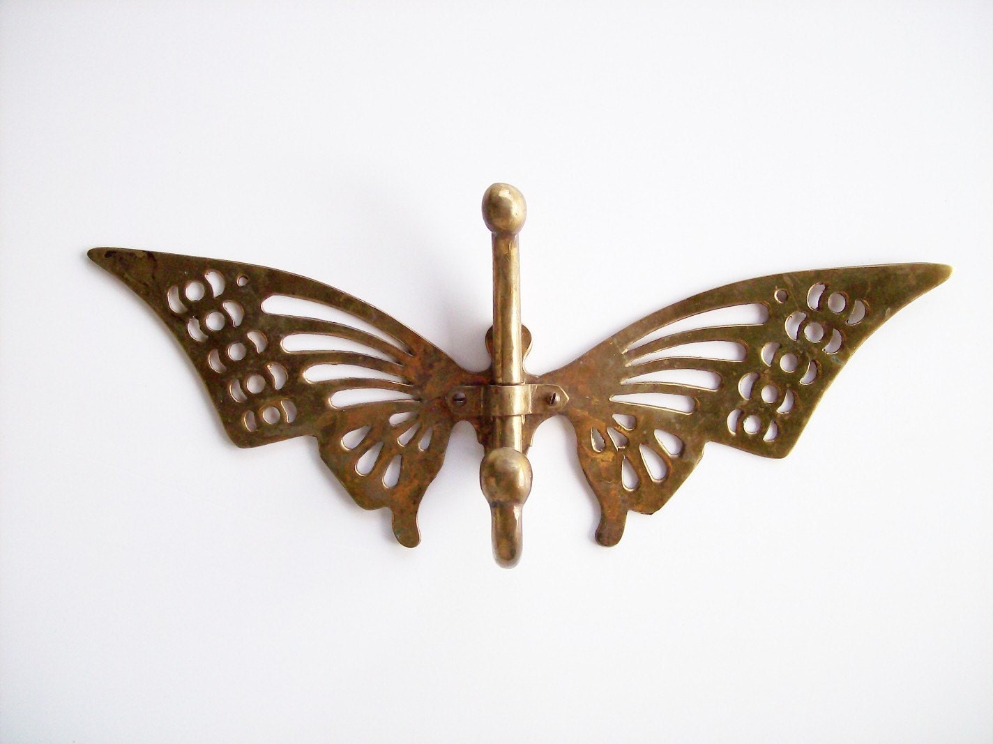 VINTAGE BRASS BUTTERFLY COAT HOOK HANGER by realjunk on Etsy