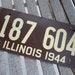 Vintage License Plate Illinois 1944 Wartime Pressed Fiberboard Auto Collectible