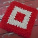 Vintage Farmhouse Cottage Red Crocheted Large Hotpad Trivet