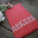 Vintage Linen Red Guest Towel Romantic Farmhouse Cottage Style