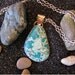 Bisbee Turquoise Pendant Necklace, large pendant, silver turquoise necklace, genuine turquoise necklace, turquoise jewelry
