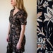 SALE -- vintage 1990s Black and Gold Safari Print Romper -- XS/S