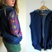 vintage 1970s Denim Wrangler Hoodie Zipper Vest -- S/M/L